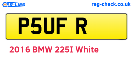 P5UFR are the vehicle registration plates.