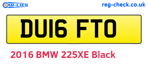 DU16FTO are the vehicle registration plates.