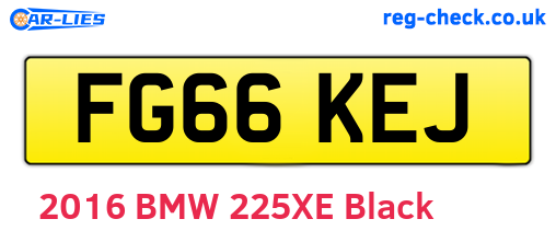FG66KEJ are the vehicle registration plates.
