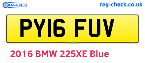 PY16FUV are the vehicle registration plates.