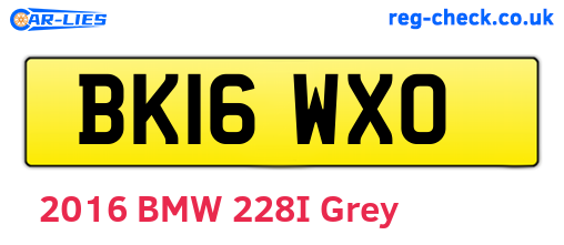 BK16WXO are the vehicle registration plates.