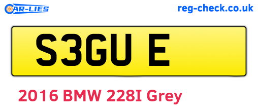 S3GUE are the vehicle registration plates.