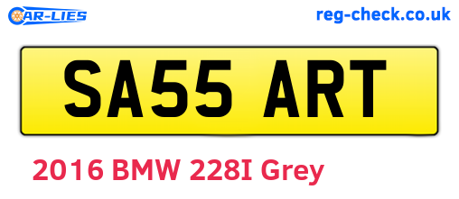 SA55ART are the vehicle registration plates.