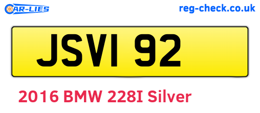 JSV192 are the vehicle registration plates.