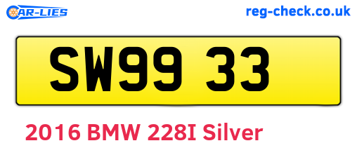 SW9933 are the vehicle registration plates.