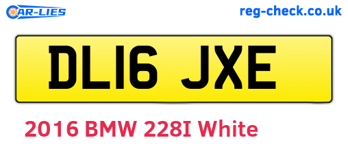 DL16JXE are the vehicle registration plates.
