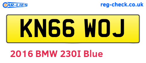 KN66WOJ are the vehicle registration plates.