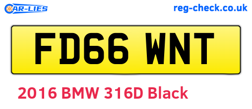 FD66WNT are the vehicle registration plates.