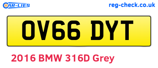 OV66DYT are the vehicle registration plates.