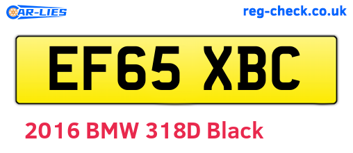 EF65XBC are the vehicle registration plates.
