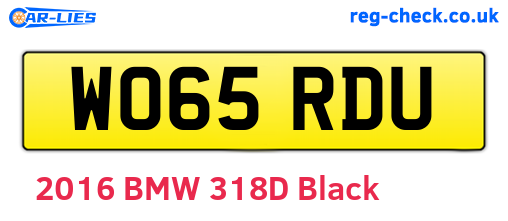 WO65RDU are the vehicle registration plates.