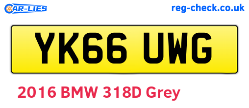 YK66UWG are the vehicle registration plates.