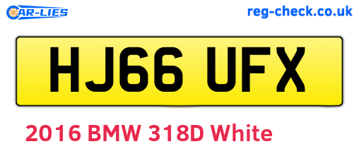 HJ66UFX are the vehicle registration plates.