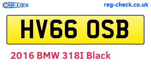 HV66OSB are the vehicle registration plates.