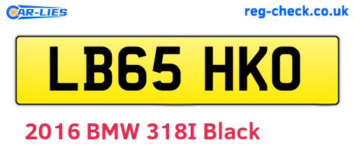 LB65HKO are the vehicle registration plates.