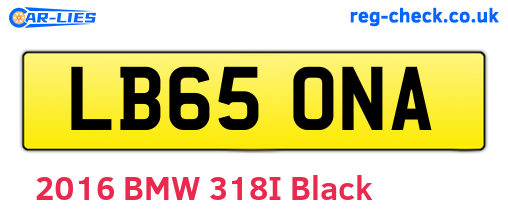 LB65ONA are the vehicle registration plates.