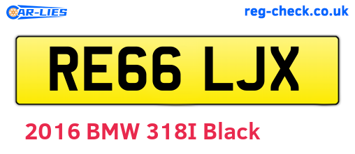 RE66LJX are the vehicle registration plates.