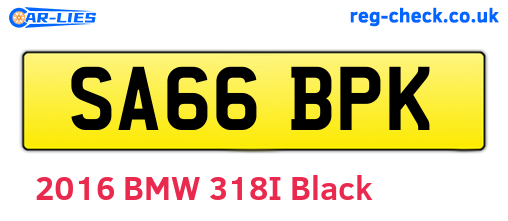SA66BPK are the vehicle registration plates.