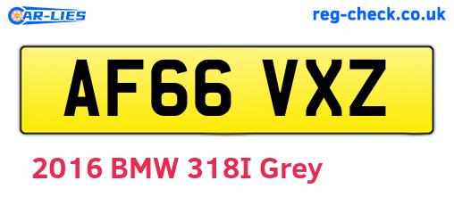 AF66VXZ are the vehicle registration plates.