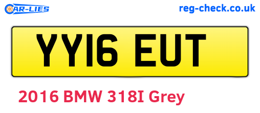 YY16EUT are the vehicle registration plates.