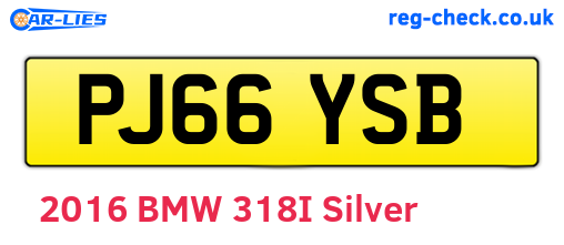 PJ66YSB are the vehicle registration plates.