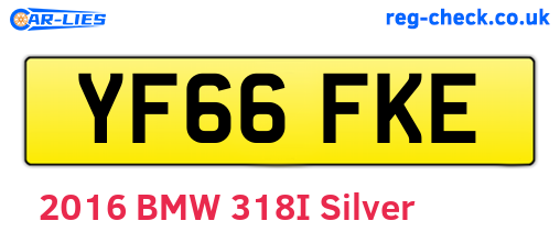 YF66FKE are the vehicle registration plates.