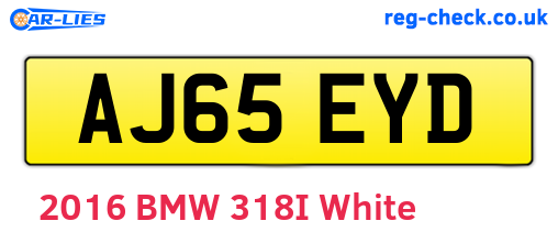 AJ65EYD are the vehicle registration plates.