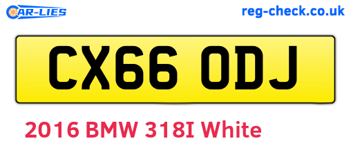CX66ODJ are the vehicle registration plates.