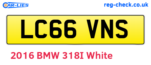 LC66VNS are the vehicle registration plates.