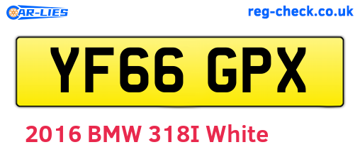 YF66GPX are the vehicle registration plates.