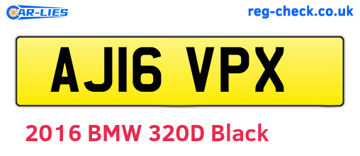 AJ16VPX are the vehicle registration plates.