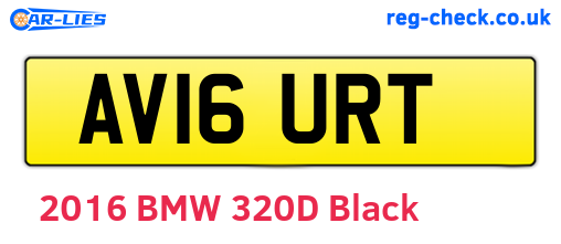 AV16URT are the vehicle registration plates.
