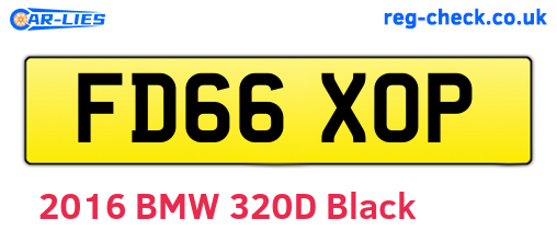 FD66XOP are the vehicle registration plates.