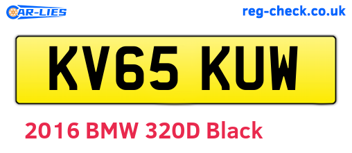 KV65KUW are the vehicle registration plates.