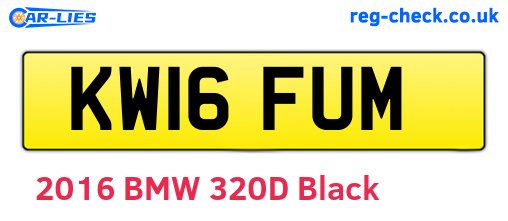 KW16FUM are the vehicle registration plates.