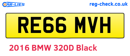 RE66MVH are the vehicle registration plates.