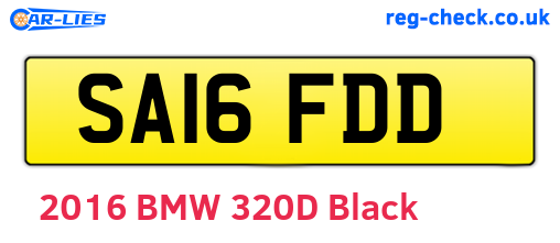 SA16FDD are the vehicle registration plates.