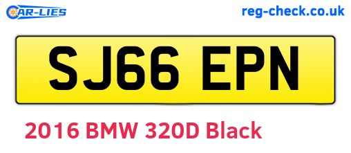 SJ66EPN are the vehicle registration plates.