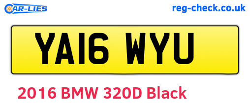 YA16WYU are the vehicle registration plates.