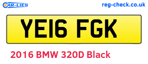 YE16FGK are the vehicle registration plates.
