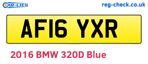 AF16YXR are the vehicle registration plates.