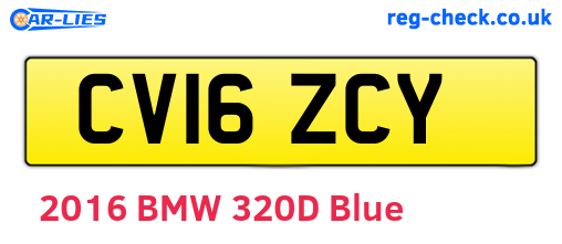 CV16ZCY are the vehicle registration plates.