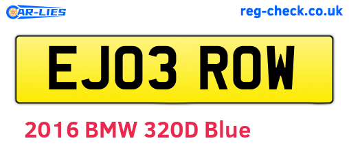 EJ03ROW are the vehicle registration plates.