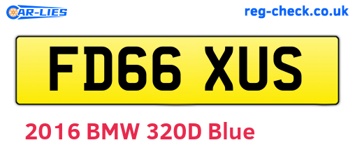 FD66XUS are the vehicle registration plates.