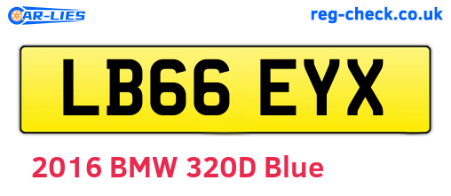 LB66EYX are the vehicle registration plates.
