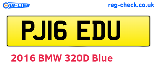 PJ16EDU are the vehicle registration plates.