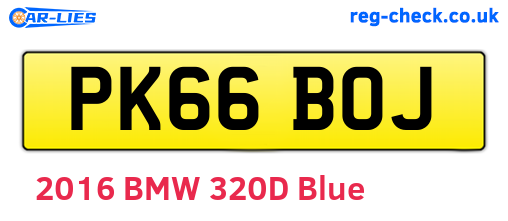 PK66BOJ are the vehicle registration plates.