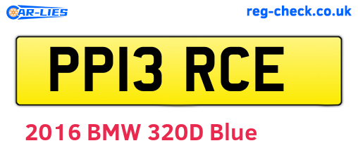 PP13RCE are the vehicle registration plates.