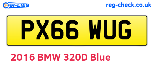 PX66WUG are the vehicle registration plates.