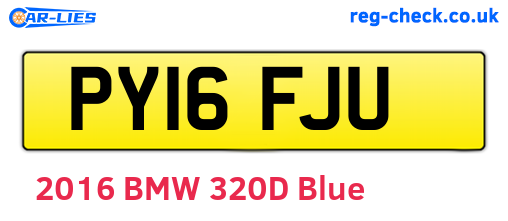 PY16FJU are the vehicle registration plates.